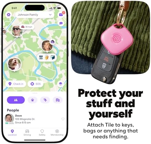 Life360 Tile - Bluetooth Tracker, Keys Finder and Item Locator for Keys, Bags and More. Phone Finder. Both iOS and Android Compatible. 1-Pack (Pink Punch) - Image 3