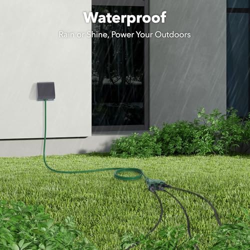 BN-LINK 2-Pack 15Ft Outdoor Extension Cord with 3 Outlets 16/3 SJTW Power Cord, 3-Prong Grounded Plug, for Landscaping & Holiday Decorations, ETL Listed - Image 4