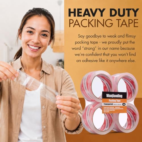 Packing Tape Refills, Clear, Packaging Tape Heavy Duty Designed for Moving, Shipping and Packing, Mailing,1.88" x 60 yds, 4 Roll - Image 5