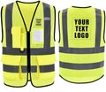 High Vis Safety Vest Reflective Strips, Multi-Pocket Design, Available in Yellow,Orange,black,Pink,blue,Red,purple by Unknown