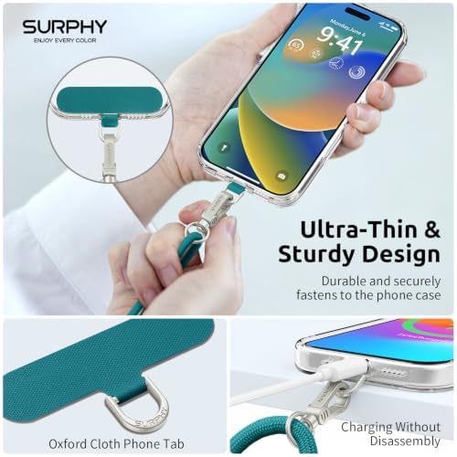 SURPHY Phone Lanyard Crossbody, Phone Strap Crossbody with 2 Tether Tabs - Image 4
