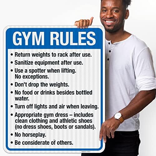 Gym Rules Return Weights to Rack After Use Sanitize Equipment After Use - Image 2