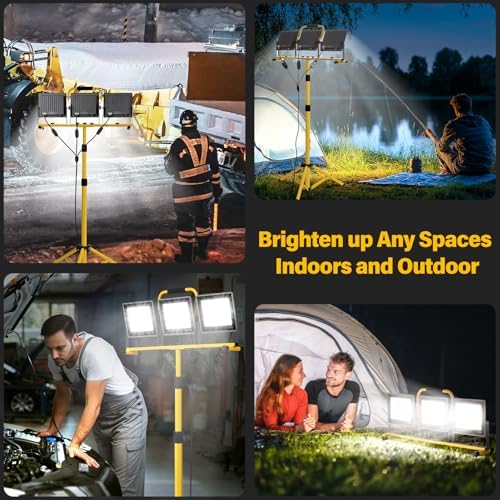 GoBright Portable LED Work Lights with Stand, 31000Lumen 3 Head Work Lights - Image 6
