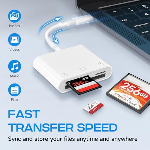 Three Slots USB C SD Card Reader, Type C Digital Camera Adapter - Image 5