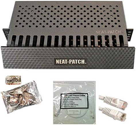 Neat Patch 2U Cable Management Kit - 1 Pack w/ 48 CAT6 Patch Cables (2FT White) by Electriduct