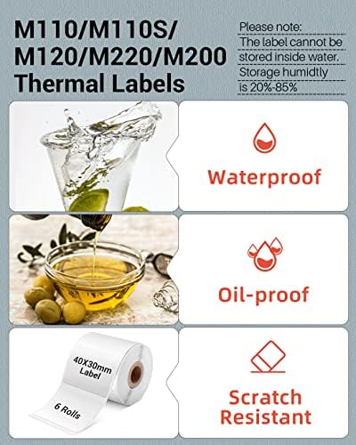 Phomemo Labels 6 Rolls,1.57"x1.18", Use for M110/M100/M220/M108, 1380 PCS - Image 6