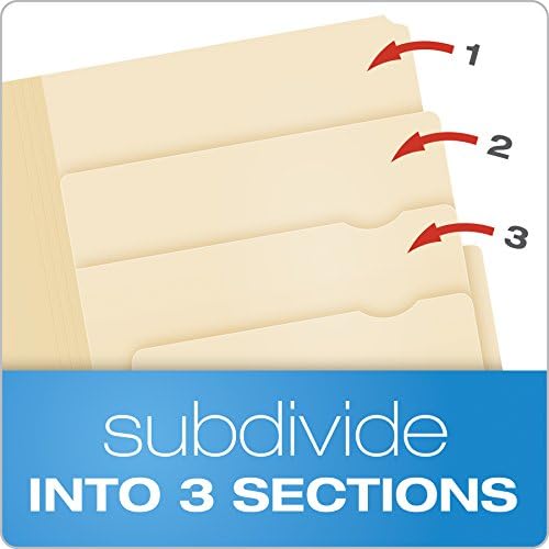 Pendaflex Divide It Up File Folders,Paper and Documents Organizer,Folder with Pockets,Manila File Organizer for School,Home and Office,Letter Size,(10770),24 Count (Pack of 10) - Image 2