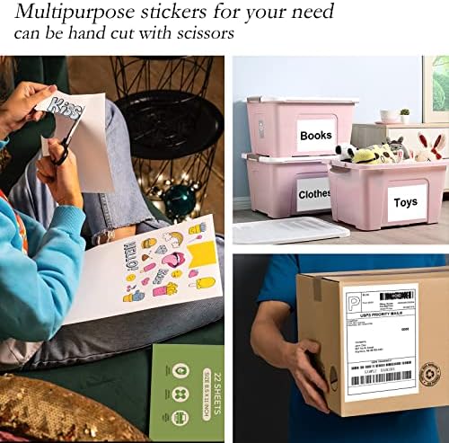 8.5" x 5.5" Half Page Self Adhesive Shipping Label, Compatible Laser & Inkjet Printers, White, 2 Labels Per Sheet(2000 Sheet 4000 Labels) - Image 4