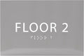 6" X4" Floor 2 Sign by ADACentralSigns