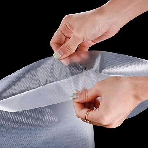DEAYOU 200 PCS Handle Drinking Poly Bag, Clear Plastic Drink Packaging Bag for Delivery, 15" L x 11" H Hanging Hole Cup Carrier Container with Handle for Take Out, Beverage, Hold 2 Cup, 33 OZ of Each - Image 5
