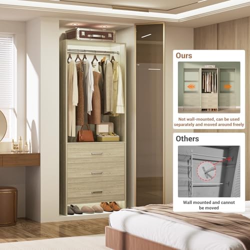 Aheaplus 1.8FT Closet System with Drawers, 21.5’’ Closet Organizer - Image 5
