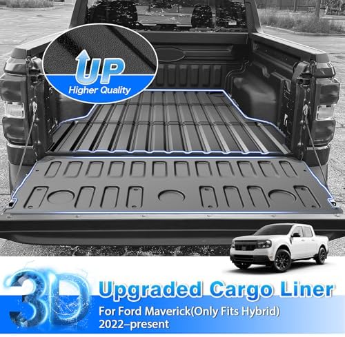 Maverick Floor Mats - Car Mats for Ford Maverick Hybrid 2022-2025 2026, All Weather Floor Mats and Tailgate Mat with Truck Bed Mat for Maverick Accessories, Heavy Duty Rubber Mats - Image 3