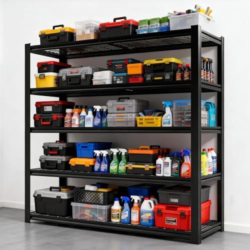 5-Tier Metal Garage Shelving Unit | Adjustable Garage Shelving, Store Shelving, 4,000LBS Capacity, Easy to Assemble,Ideal for Garage and Basement Storage(72H*36.03W*16D) by KLRFUA