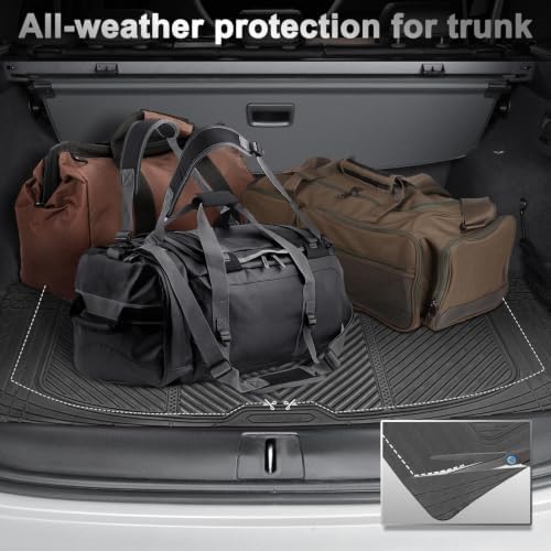CAR PASS Universal Car Floor Mats & Cargo Liner Full Set, Waterproof Anti-Slip Rubber Trim to Fit Trunk Mats All Weather Protection Fit Car SUV Sedan Coupe Vehicle Automotive 5 Pieces, S-M Size Black - Image 6