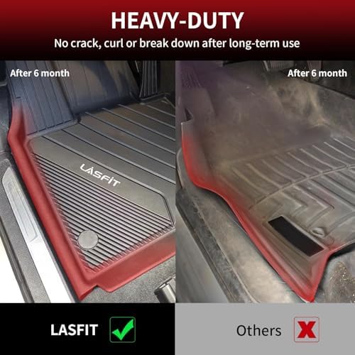 LASFIT Floor Mats for BMW X5 (F15) 2014-2018 / for BMW X6 (F16) 2015-2019, Custom Fit TPE All Weather Floor Liners 1st & 2nd Row Car Mat, Black - Image 6