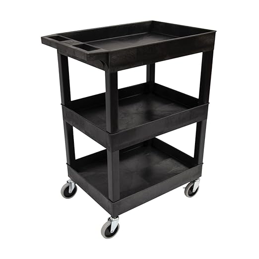 FSE 373-SEC111-B 24" x 18" Plastic Utility Tub Cart - Image 2