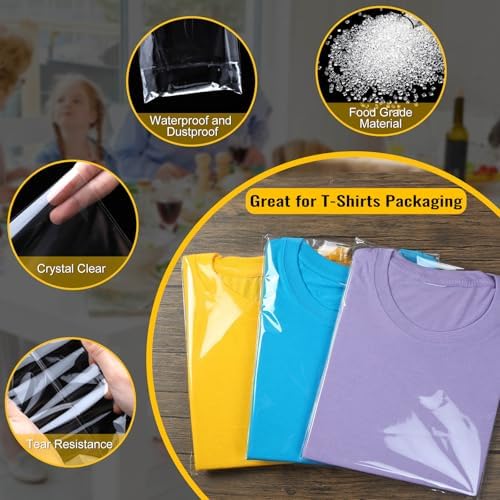 Self‑adhesive 100pcs 9X12 inch Clear Cellophane Bags Gift Wrap Treat Bags - Image 3