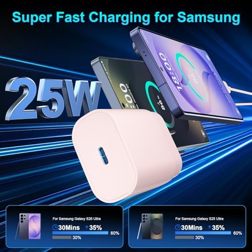 Super Fast Charger Type C, 25W USB C Wall Charger Fast Charging 10FT Cable - Image 2