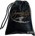 LIL'FOX 8"x10" Drawstring Gymnastics SMALL GRIP BAG 26x20cm - Lightweight Bag for Personal Equipment - Shiny Foil Rhinestones by LILFOX