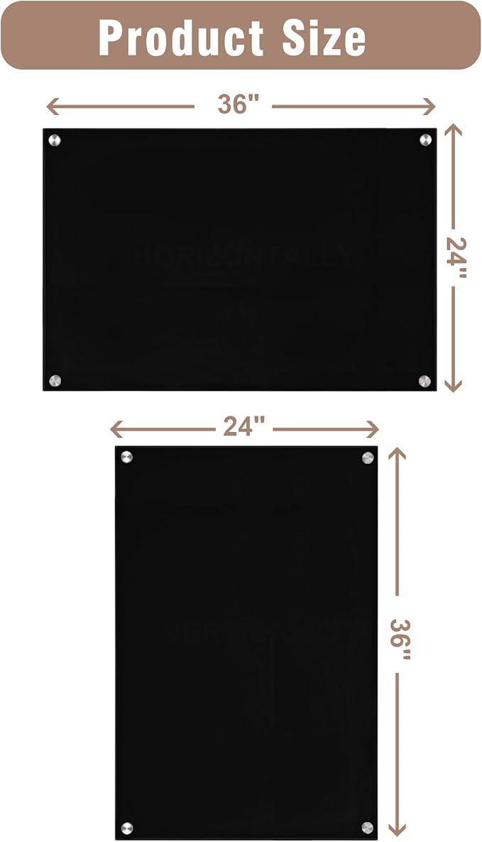 Mifuro Magnetic Glass Whiteboard，36"x24" Wall Mounted Frameless Dry Erase Board - Image 7
