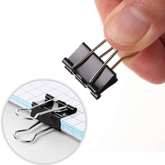 Paper Clips and Binder Clips Set, Metal Assorted Sized Binders - Image 7
