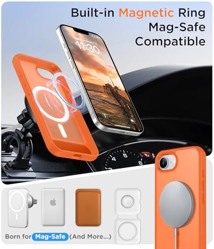 Temdan Magnetic Compatible with iPhone 17e Case & iPhone 16e Case,[Built-in Invisible Kickstand][Compatible with MagSafe][Military Grade Shockproof] Slim Translucent Matte Case for iPhone 16e/17e 6.1" - Image 5
