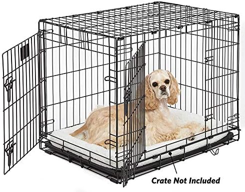 MidWest Homes for Pets QuietTime Dog Bed - White Fleece Bolster, Ultra-Soft and Machine Washable, Fits 30-Inch Crates and Carriers, for Medium Breed Dogs - Image 3