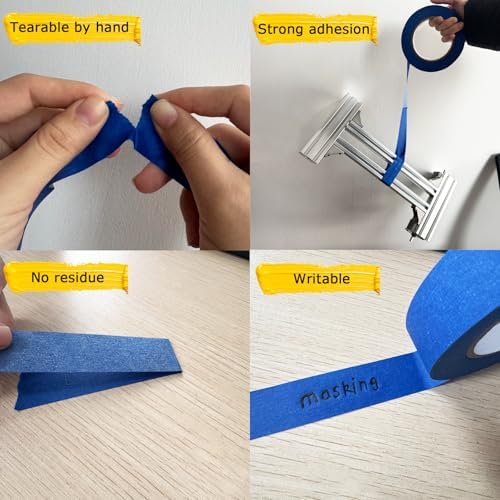 SmaringRobot Blue Masking Tape, Painters Tape, Painting Tape (1442.4yd=0.94IN*60.1yd*24), Original Multi-Surface Easy Removal Paint Tape with Medium Adhesive Backing for Indoor Outdoor Use, 24 Rolls - Image 4