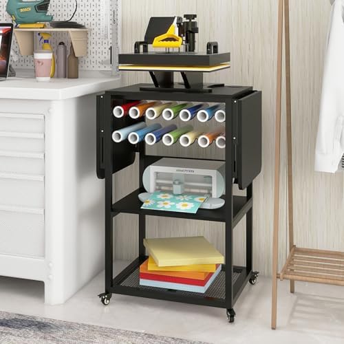 PUNCIA 3-Tier Movable Heat Press Stand with Vinyl Holder Folding Shelf - Image 7