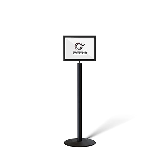 Floor Standing Sign Frame with Steel Low Profile Base, 11 inches by 14 inches by Trafford+Industrial