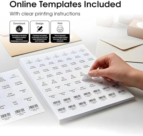 1" Circle Labels for Laser & Inkjet, Spartan Industrial Template C002 - Image 3