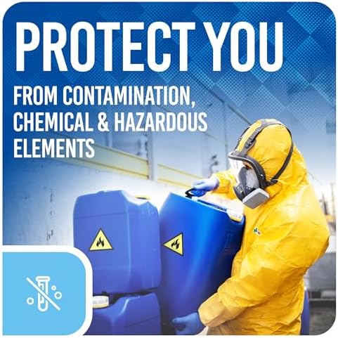 Medtecs Hazmat Suits - 6 Sizes Options - Disposable Coveralls Suit, Medical Protective Coverall PPE Hazmat Suits - Image 5
