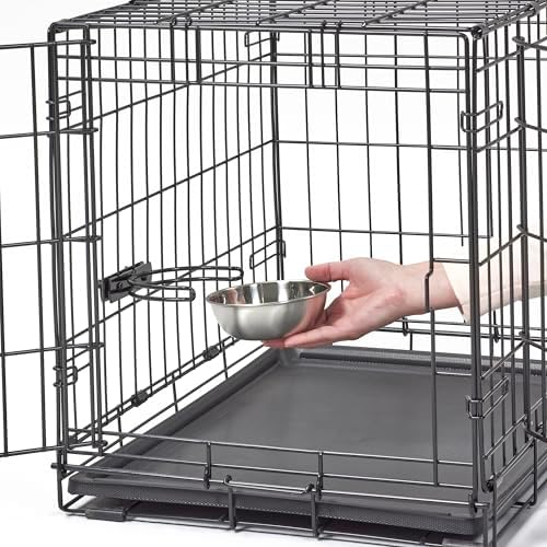 MidWest Homes for Pets XS Double Door iCrate Starter Kit, 22-inch Dog Crate Bundle for Extra-Small Dogs, Includes Cage, Pet Bed, 2 Bowls and Privacy Cover - Image 6