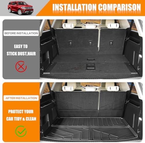 Cargo Mat Compatible with 2018-2024 Ford Expedition Max/Lincoln Navigator L Cargo Liner Seatback Protector for Expedition Max/Navigator L Accessories(18-24 Expedition Max/Navigator L) - Image 2