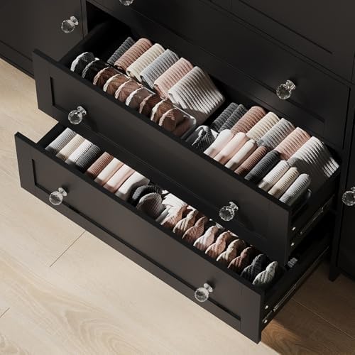 VOWNER 71" Armoire Wardrobe Closet with Drawers and Mirror, 6 Doors - Image 6