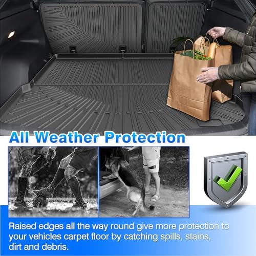 Atlas Floor Mats - Car Mats for Volkswagen Atlas Cross Sport 2020-2026(Fit 5 Seat), All Weather Floor Mats and Cargo Liner for Atlas Accessories, Heavy Duty Rubber Mats, Car Accessories - Image 6