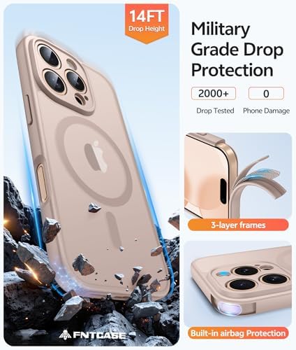 FNTCASE for iPhone 16 Pro Max Case, Fit for Magsafe, Glass Screen Protector - Image 5