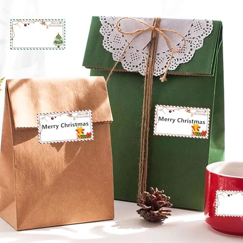 Merry Christmas Direct Thermal Labels Stickers Watercolor Small Business Thermal Stickers 1.25x2.25 Inch Multi-Purpose Thermal Sticker Labels Printer for Inventory, Address, Name Gift Tag 500 Pcs - Image 3