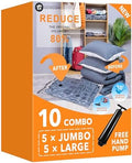 GONGSHI Vacuum Storage Bags for Clothing, 10-Piece, Jumbo & Large by GONGSHI