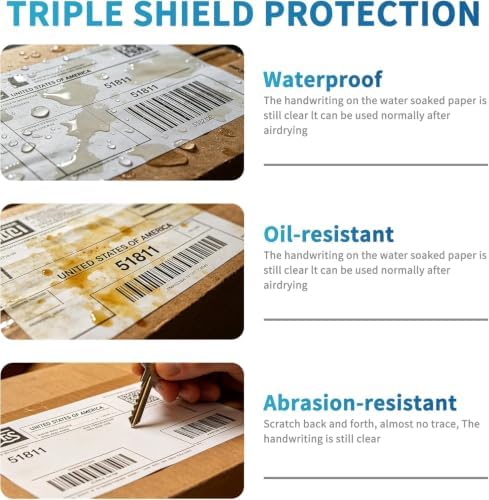 9527 Product Fanfold 4 x 6 Direct Thermal Labels with Blue Background Paper Perforated Shipping Labels for Thermal Printers, 100 Label per Stack, 1 Stack - Image 3