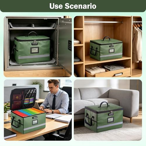 EXLIFBAG Fireproof File Organizer with Lock, 1 Layer - Image 7
