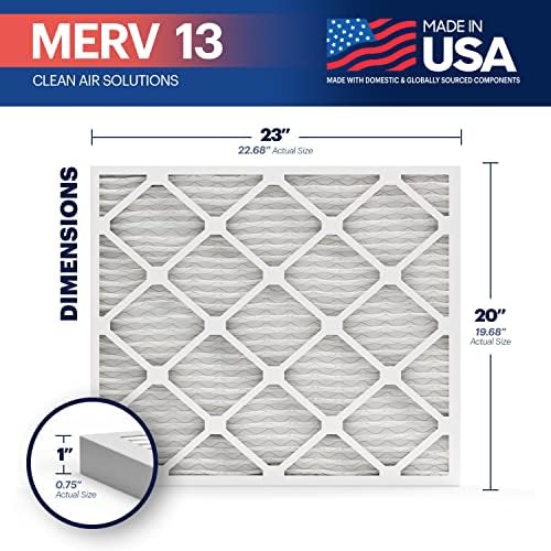 BNX TruFilter 20x23x1 Air Filter MERV 13 (6-Pack) - MADE IN USA - Electrostatic Pleated Air Conditioner HVAC AC Furnace Filters for Allergies, Pollen, Mold, Bacteria, Smoke, Allergen, MPR 1900 FPR 10 - Image 2