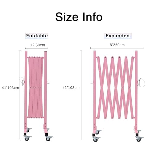 GYMTIME Expandable Metal Barricade, Portable Safety Barrier - Image 2