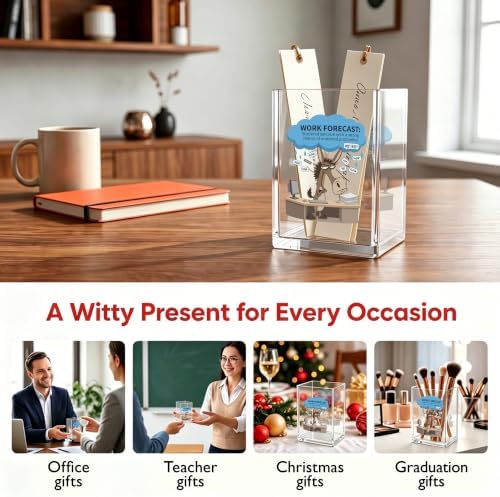 Funny Donkey Office Acrylic Cosmetic Pen Pencil Holder Cup, Work Forecast Cute Pencil Organizer, Humorous Unique Desk Accessories, Gag Sarcastic Gifts for Women Men Boss Employee（A14） - Image 5