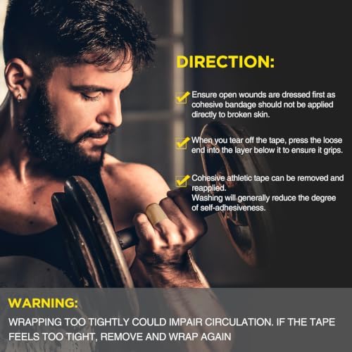 OK TAPE 12 Rolls Self Adhesive Bandage Wrap, Cohesive Elastic Athletic Tape - Image 6