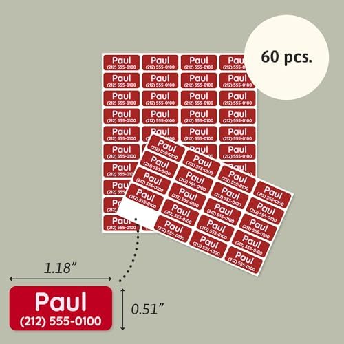 TeddyLabels - Clothing Labels for Nursing Home (60) – Self-Adhesive Name Tags for Clothes and Personal Items. Personalized Labels for Daycare, Nursing Homes, and Laundry Use - Red - Image 6