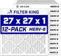 Filter King 27x27x1 Air Filter MERV 8, AC Furnace Filters (12-Pack) by FilterKing