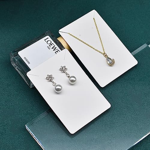 Earring Cards, Set Earring Making Supplies with 100 Pcs Earring Holder Cards 200 Pcs Earring Backs and 100 Jewelry Packaging for Earrings Necklace Jewelry Display, Jewelry Bags 3.5x2.4 Inches (White) - Image 7