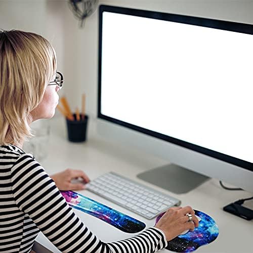 Mouse Pad Keyboard Wrist Rest, Gel Non Slip Rubber Wrist Support Rest Mouse Pad for Home Office, Computer, Laptop, Typist, Gamer, Soft Cushion Mousepad with Memory Foam Ergonomic Nebula Galaxy - Image 6