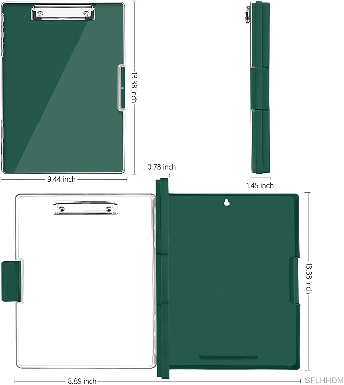 Clipboard with Storage, Heavy Duty Clip Boards 8.5x11 with 2 Storage Case - Image 2